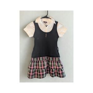 Plaid Layered Kids Shirt & Top One Piece